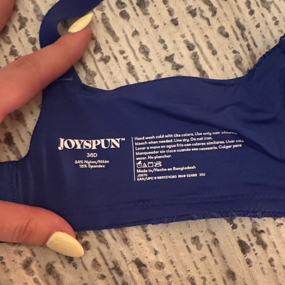 Lace Overlay Push-up Bra in Royal Blue - Women Intimates - Picture 2 of 3